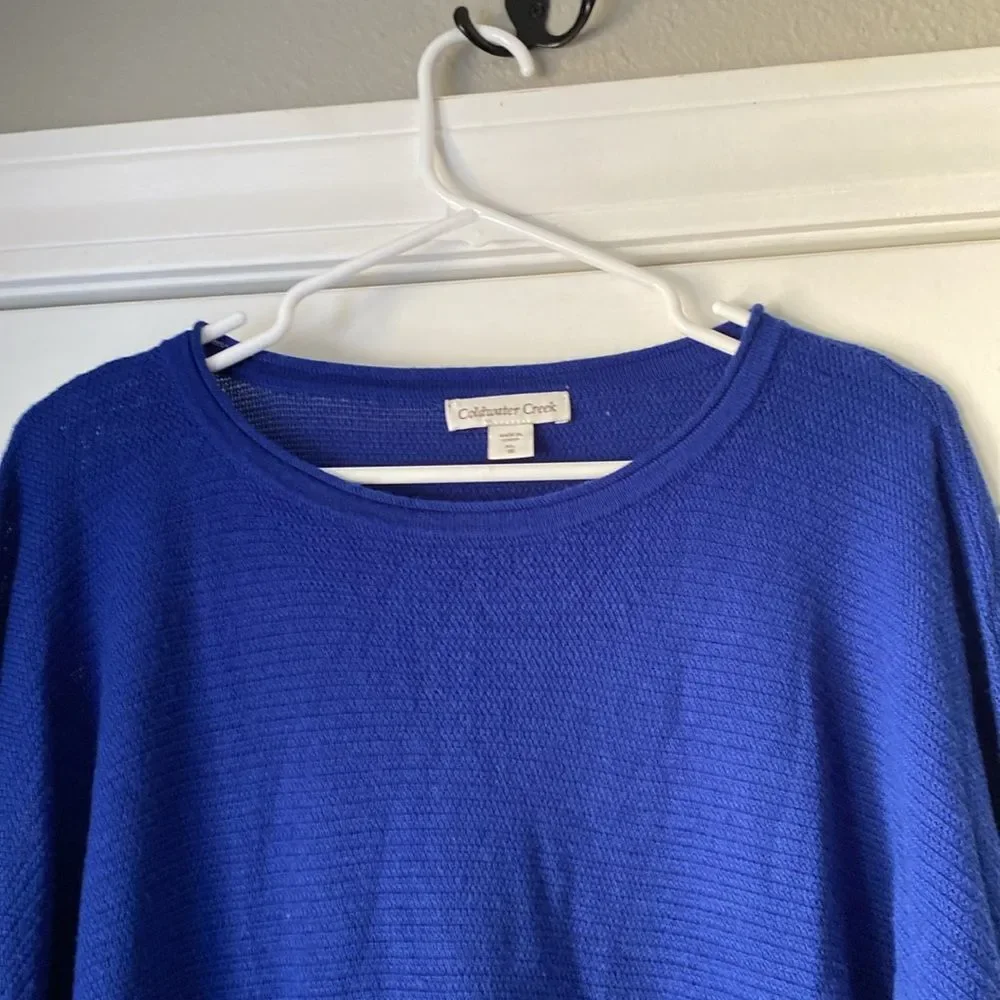 Coldwater Creek Color Block Soft Merino Wool Blend Sweater Size XL